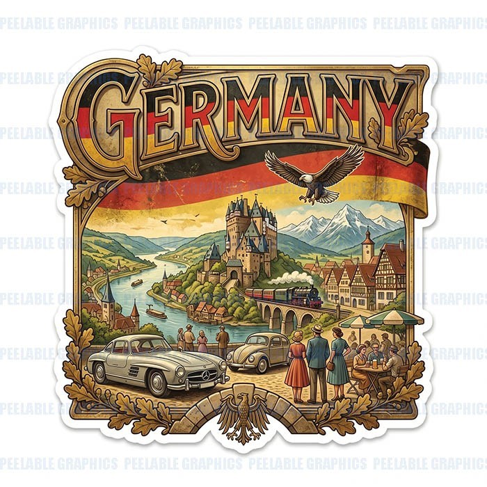 Germany German Flag Country Vinyl Decal Sticker Travel Souvenir C