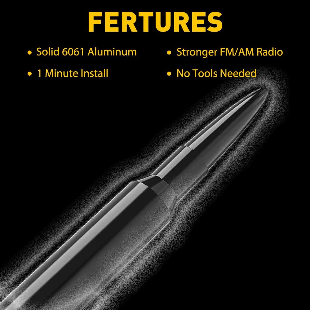 1/2set UK Car Style Bullet Aerial Mast Antenna Roof AM/FM Radio Signal Aluminum