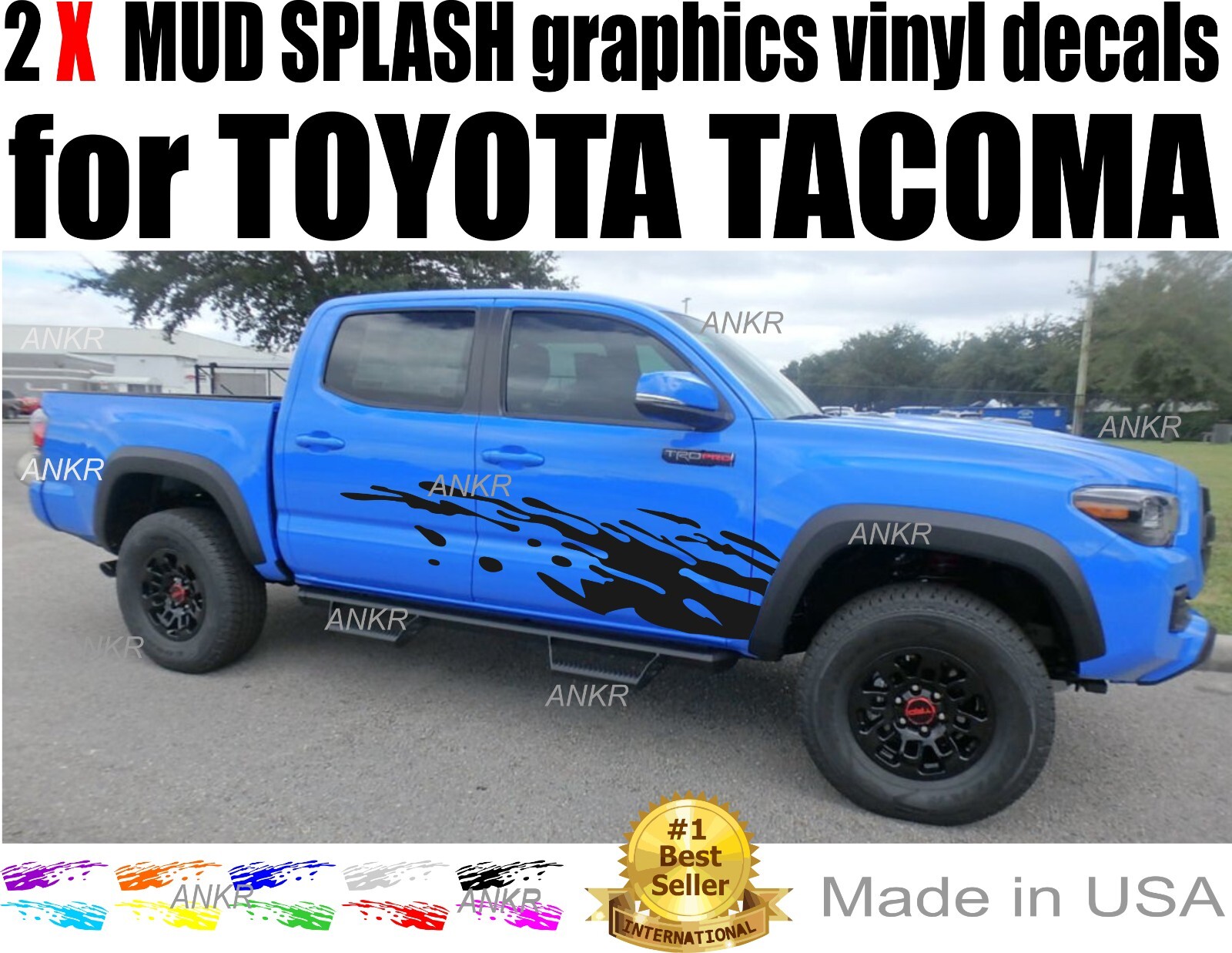 MUD SPLASH Vinyl Decal Graphics – Left & Right Side Set – Fits Trucks, SUVs, Car