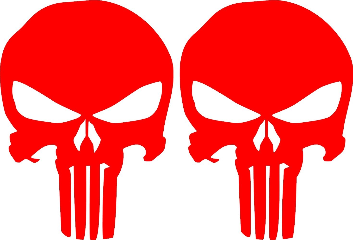 Punisher Skull Decal Pair of 2 Vinyl Stickers Truck Window Laptop Helmet Cart