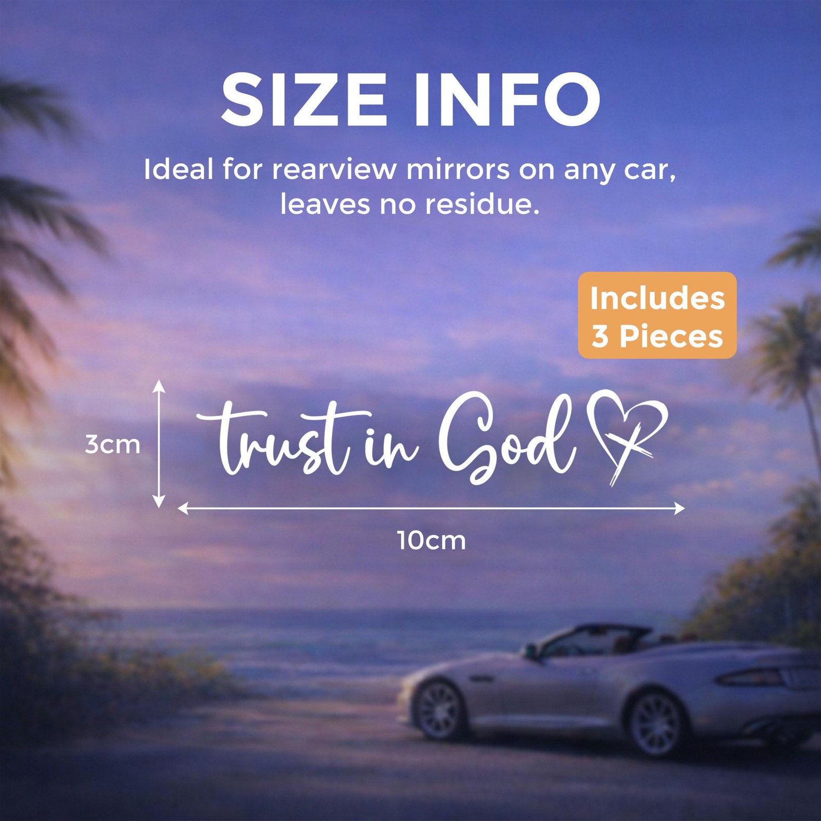 VICILO Trust in God Car Mirror Decal 1 Pack, Rearview Black