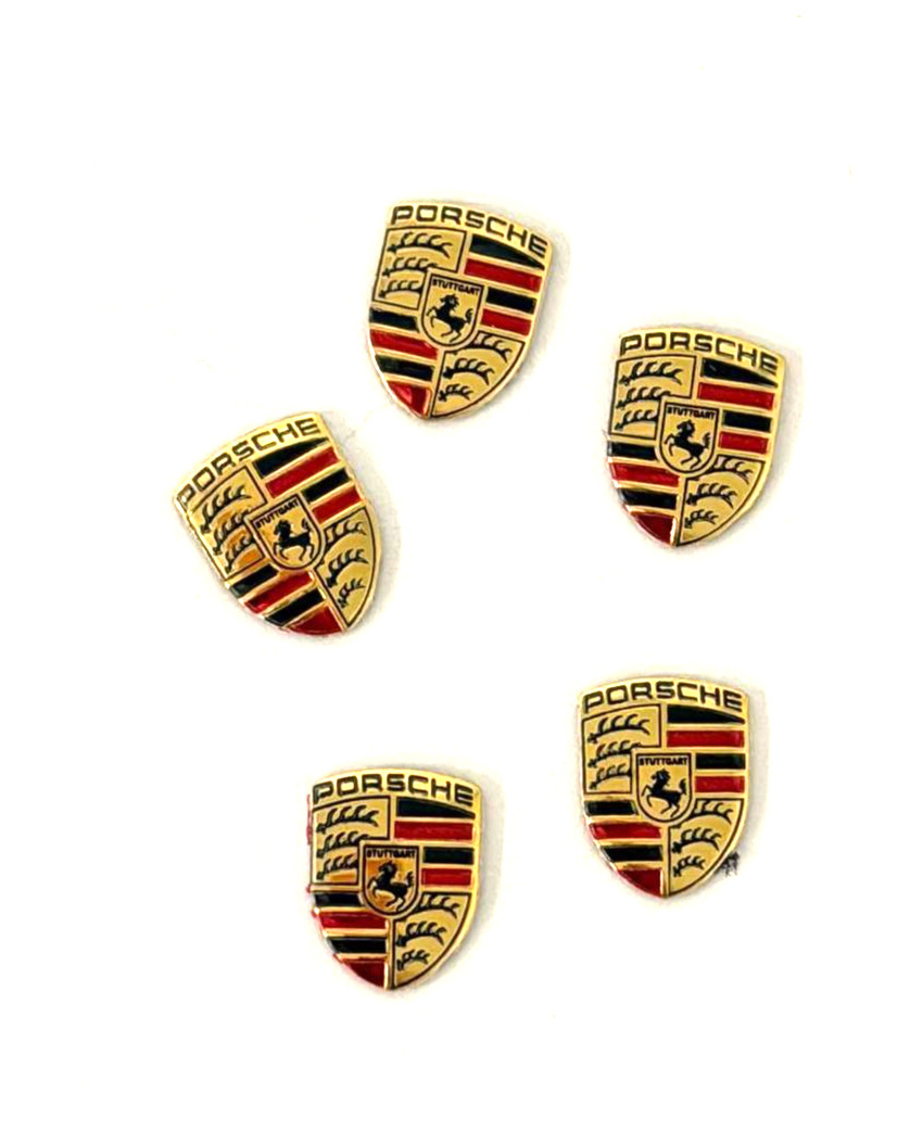 5 x Aluminum Emblem Sticker for Porsche Key Fob 9mmx 12mm