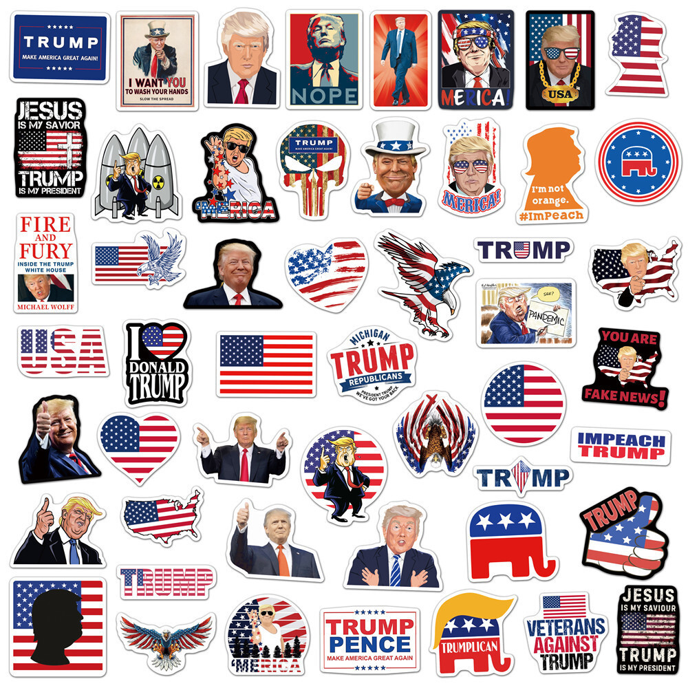 50 Pcs Donald Trump President Campaign Stickers Car Bumper/Republican Party
