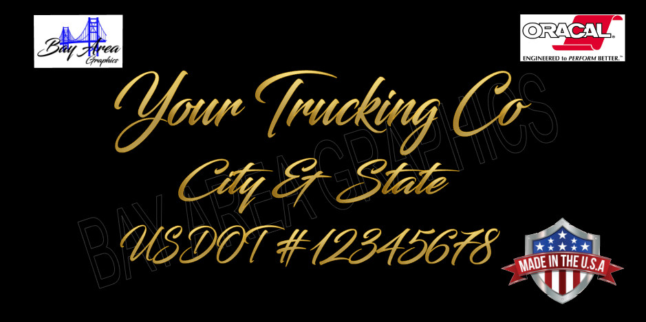 CUSTOM TRUCK DOOR VINYL DECALS USDOT LETTERING SETX2 WATERPROOF