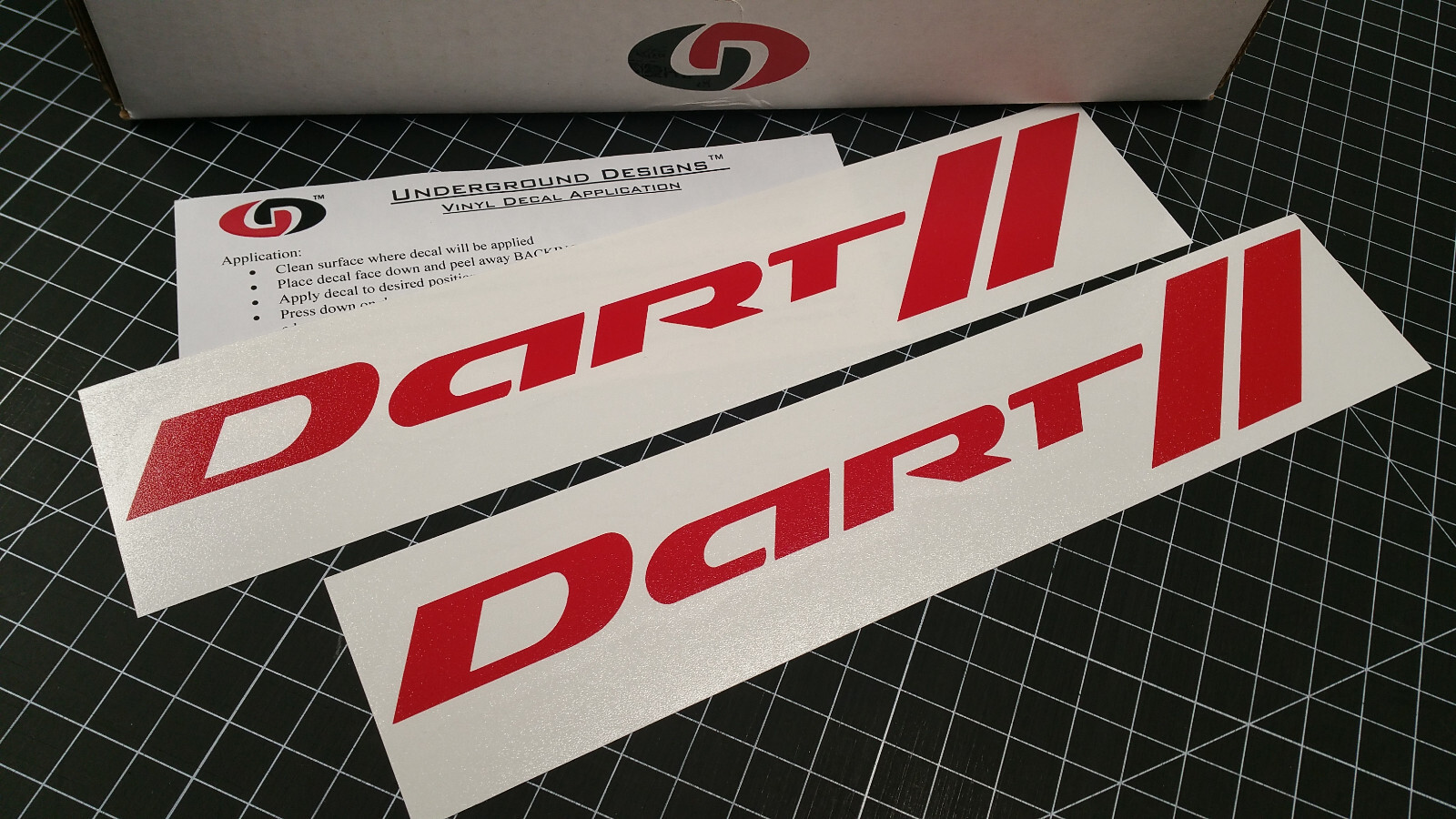 DART Racing Decals (2pk) Fender Hash Stripes Rocker Stickers fits Dart 2012-2016