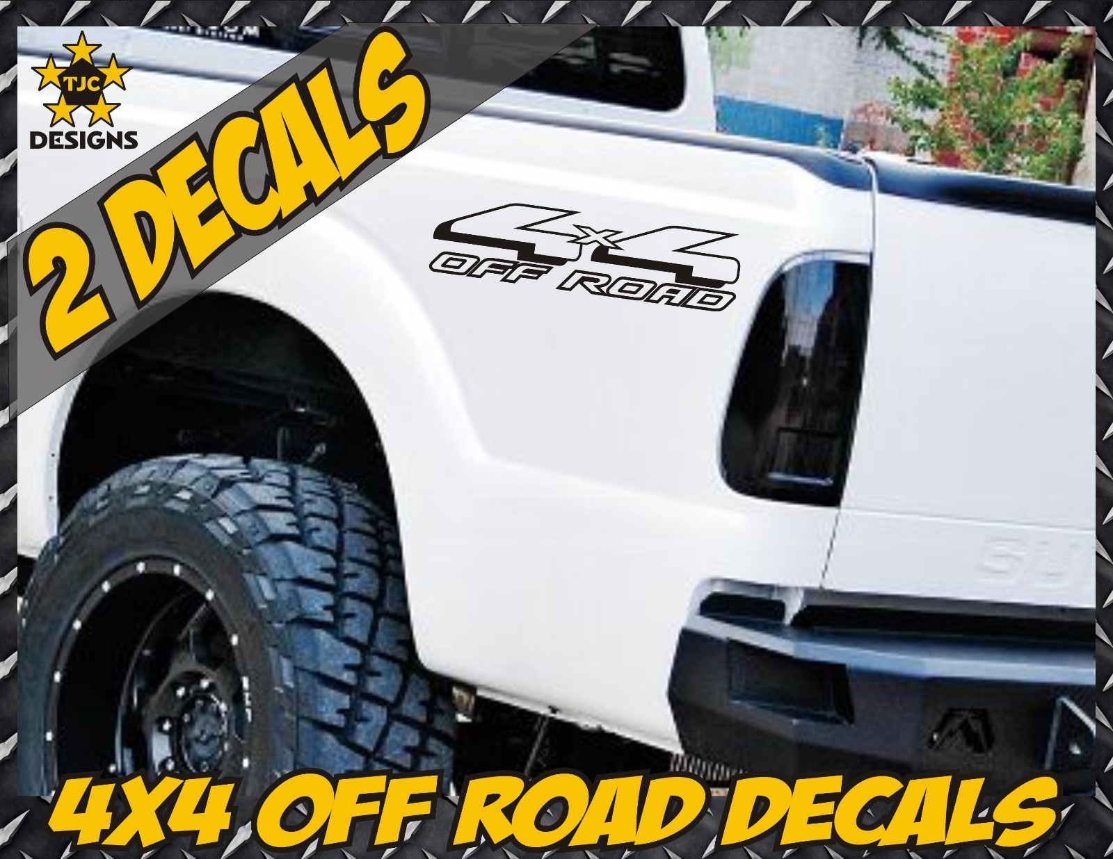 4×4 Off Road Truck Bed Decal Set MATTE BLACK for Ford F-150, Super Duty, Ranger