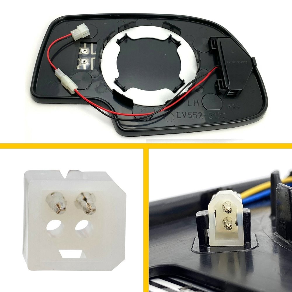 1/2Set Mirror Glass Signal Turn Heated Driver Side for LH 03-2007 Chevy GMC Cadi