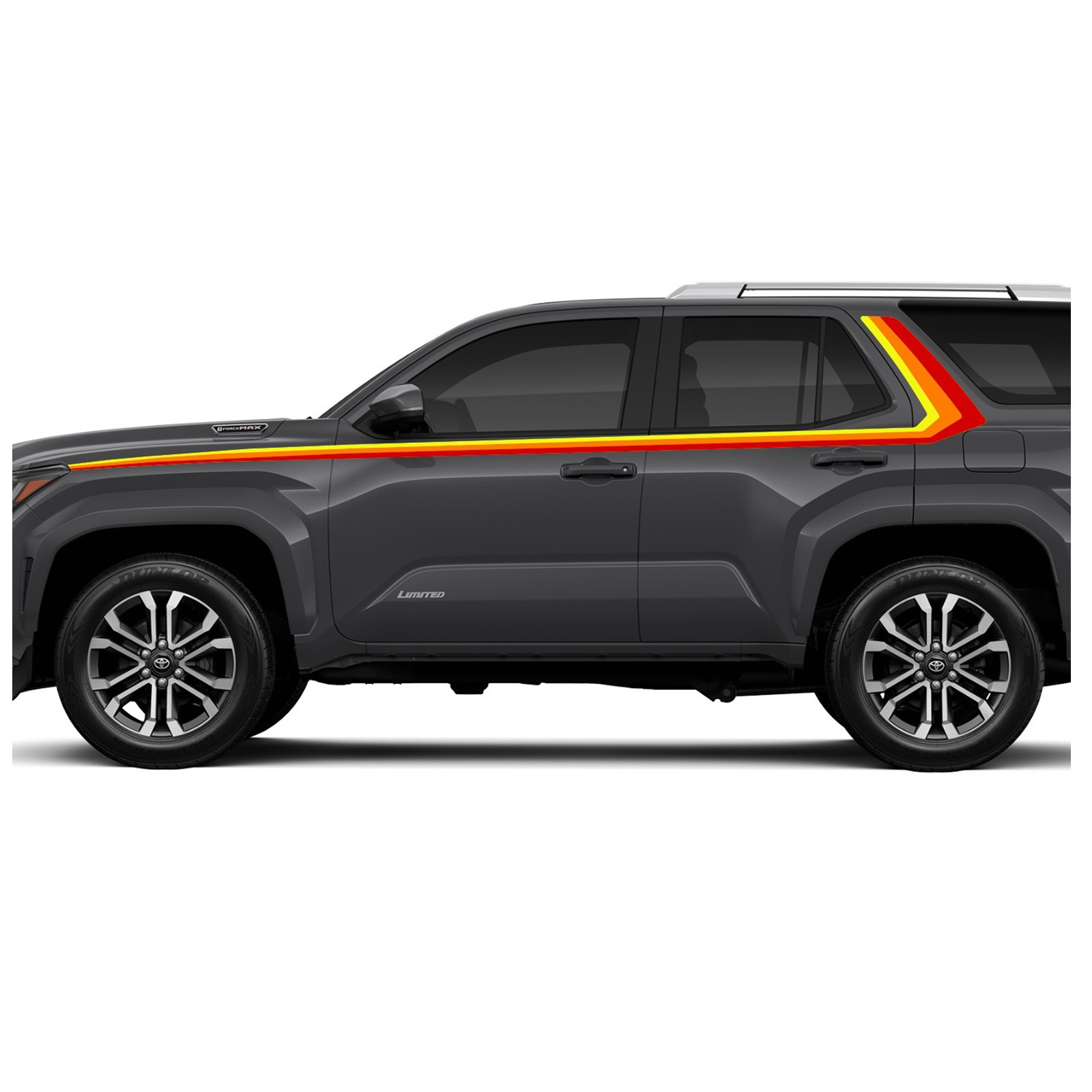 Retro 3 Color Side Racing Stripes Fits 2025 and up Toyota 4-Runner