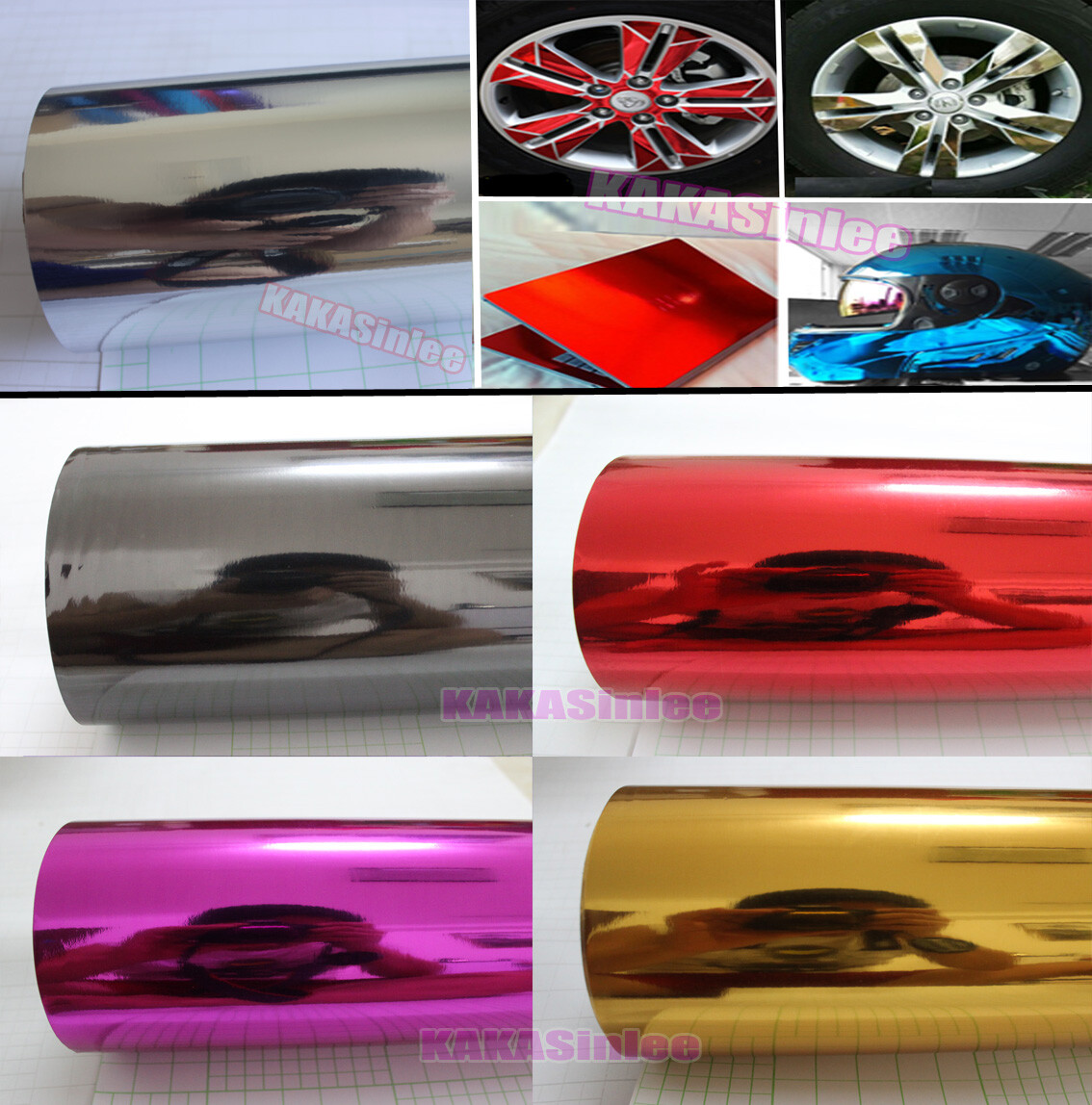 12inch / Wide Mirror Chrome Vinyl Wrap Tape Sticker Car Phone House Trim Decal