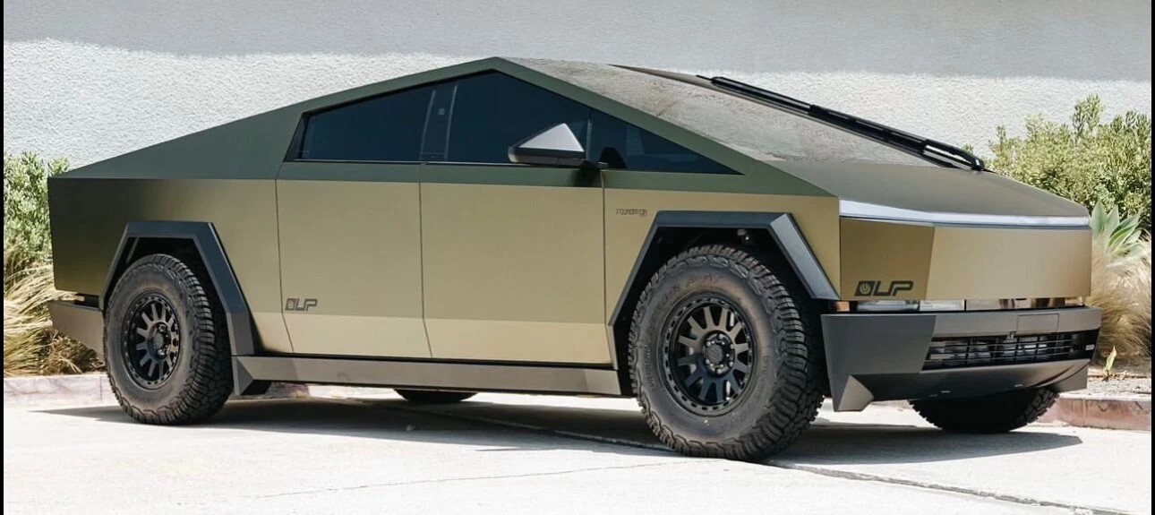 Cybertruck DIY PPF Paint Protection Film Wrap Color Change Matte Lightning Green