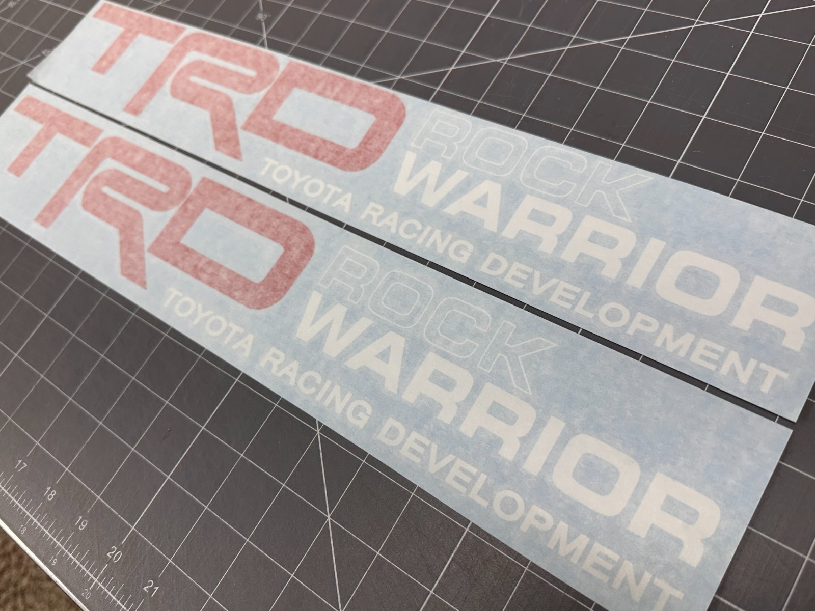Pair (2) TRD Rock Warrior Bedside Stickers Decals, Fits Tundra, Tacoma, 4Runner