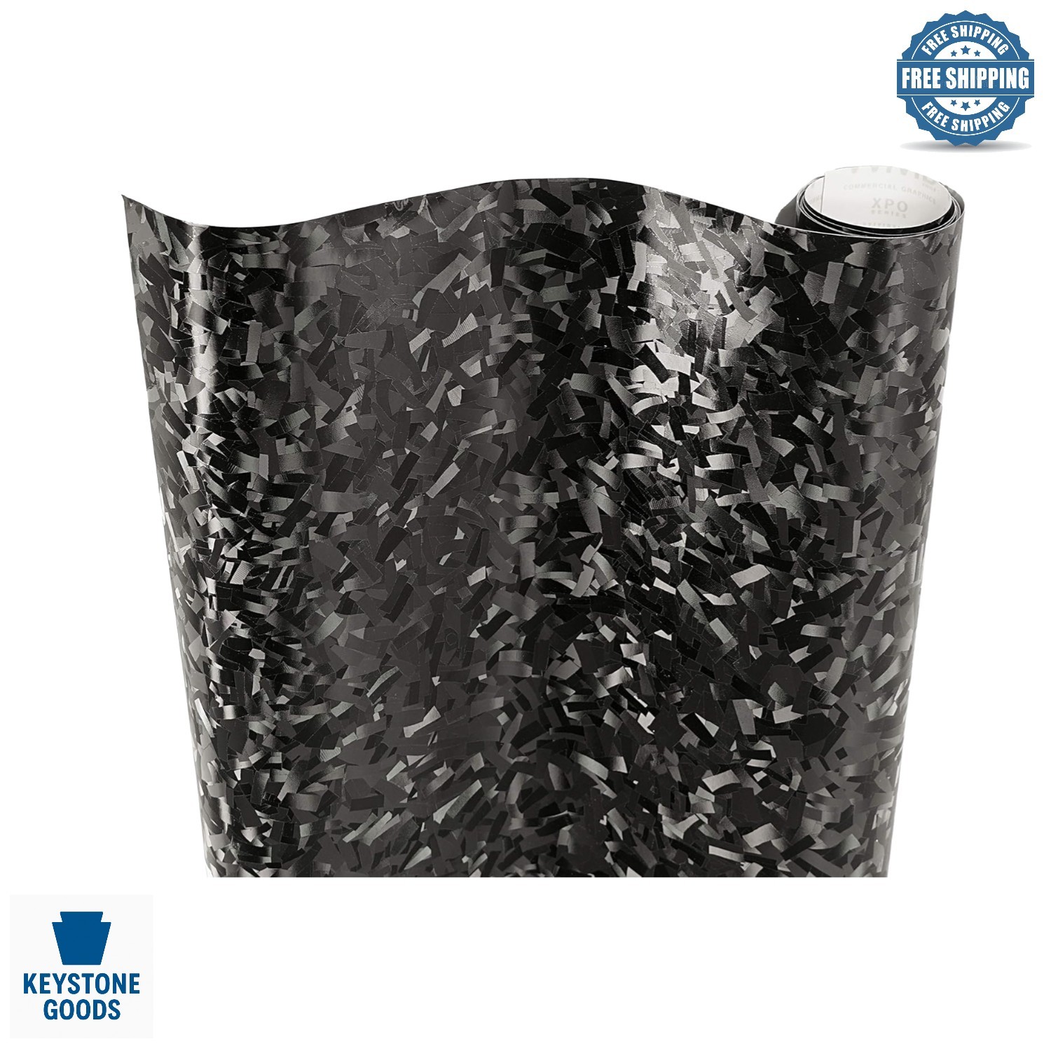 Forged Composite Carbon Vinyl Wrap Roll – Black, 1ft x 5ft for Cars