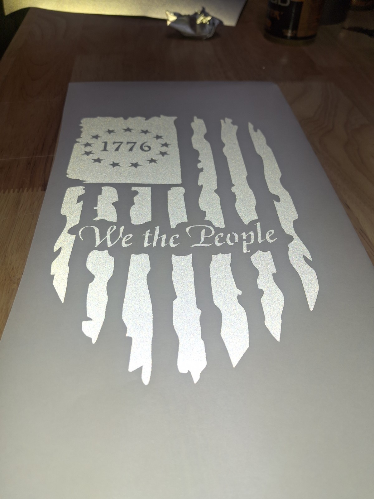 We The People car truck auto vinyl decal Reflective New