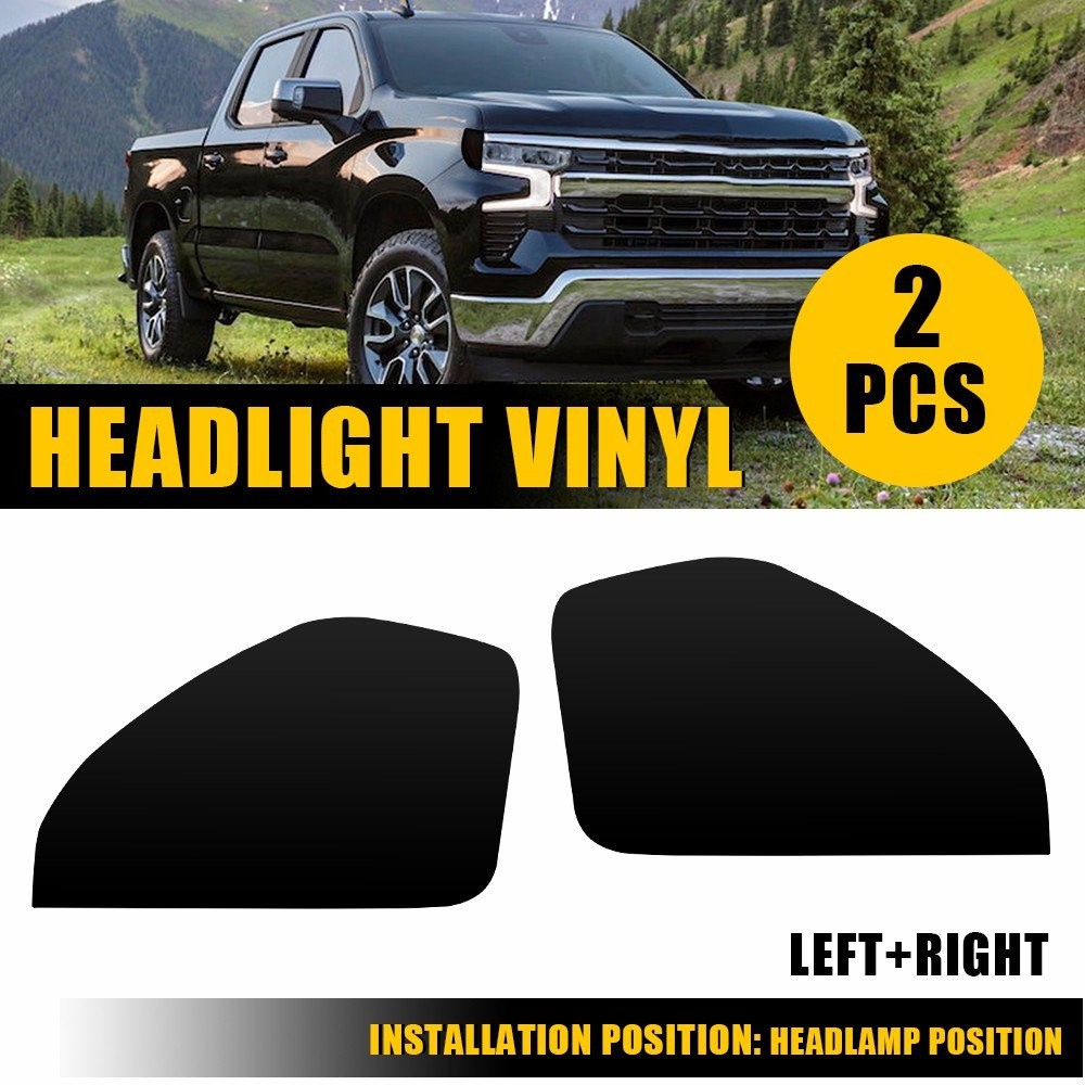 For 2022-2025 Chevrolet Silverado Smoked Headlight Side Marker Vinyl Tint Decals
