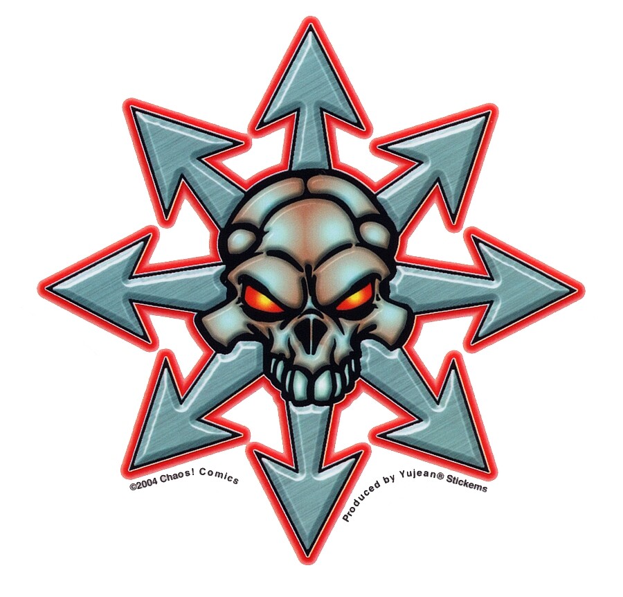 SILVER SKULL ICON #CHAOSCOMICS #bumpersticker VINYL #STICKER/#DECAL Chaos!Comics