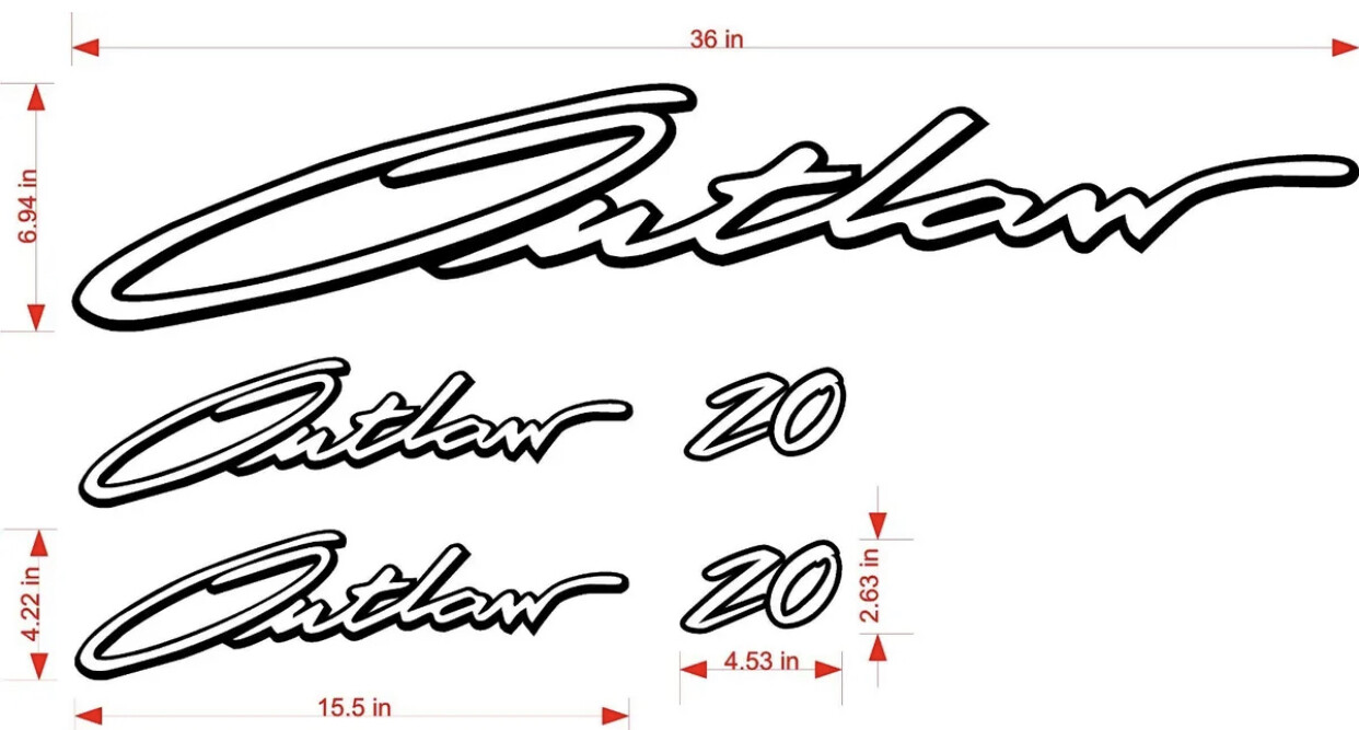 Baja Outlaw 20 Decal, Sticker, Graphic kit. Single Color + Free Shipping!!!