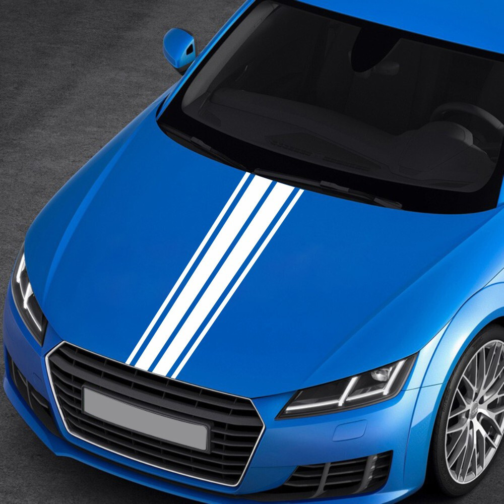 Car Hood Bonnet Decals Vinyl Stickers Racing Sports Stylish Long Stripe Graphics