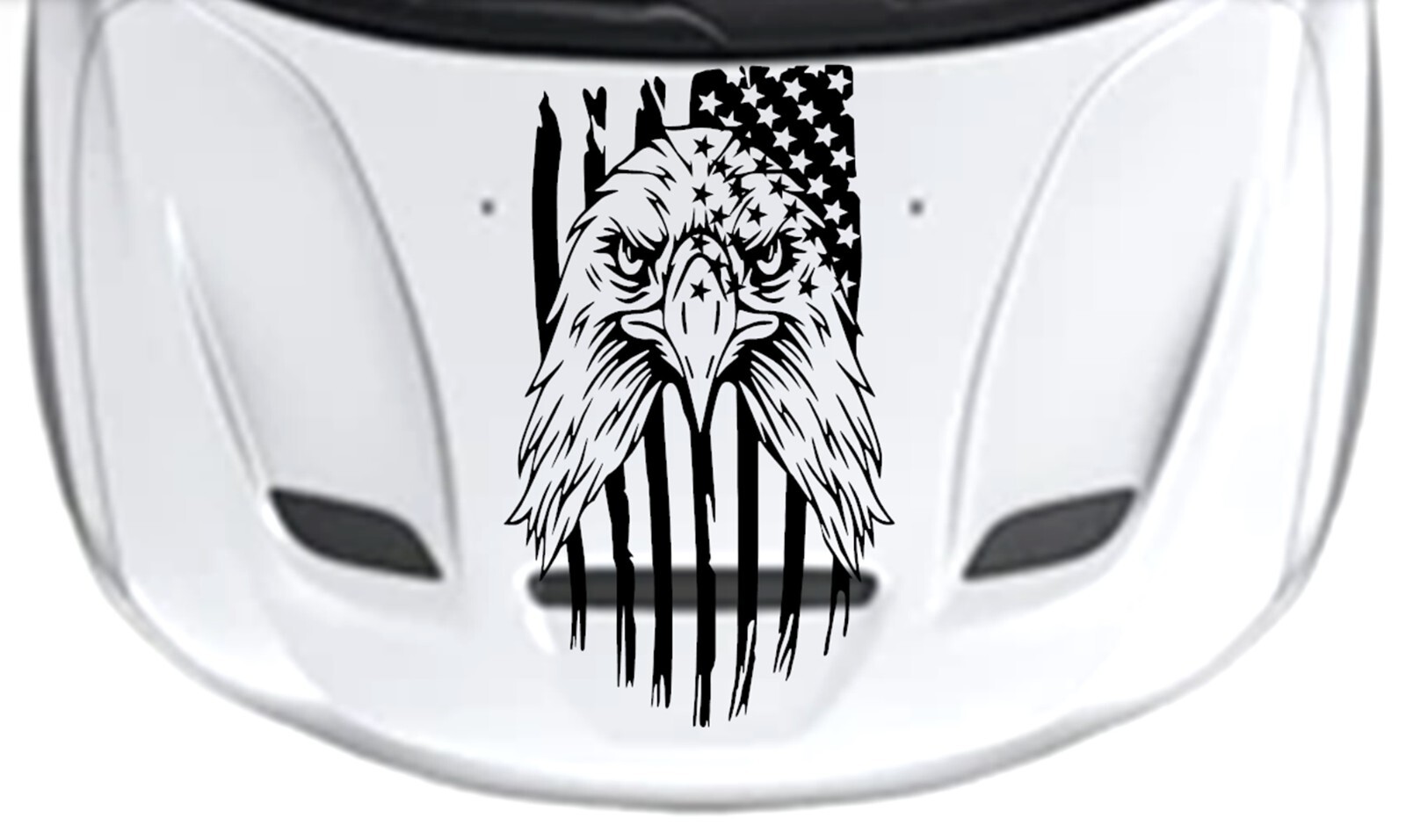 NEW Eagle Flag USA Hood Door Vinyl Decal Racing Stripes (Fits DURANGO)