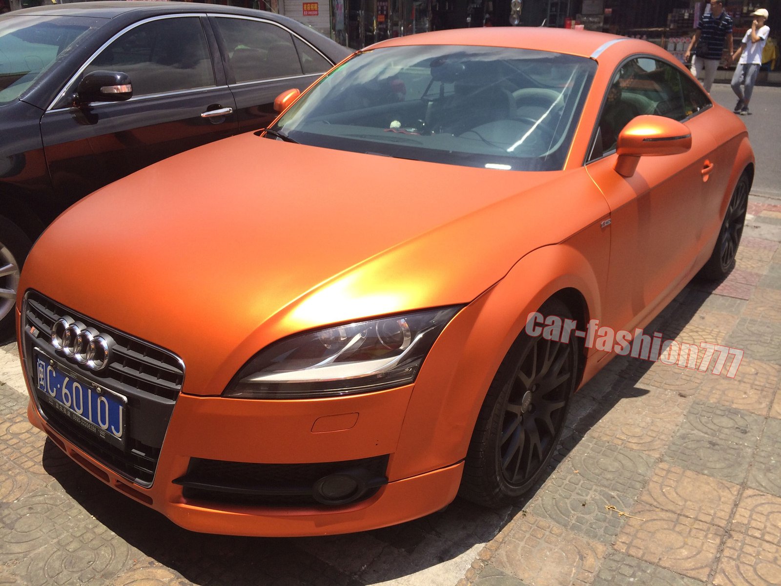 Orange Air Release – Satin Matte Chrome Whole Car Vinyl Wrap Strips Sticker HDUS