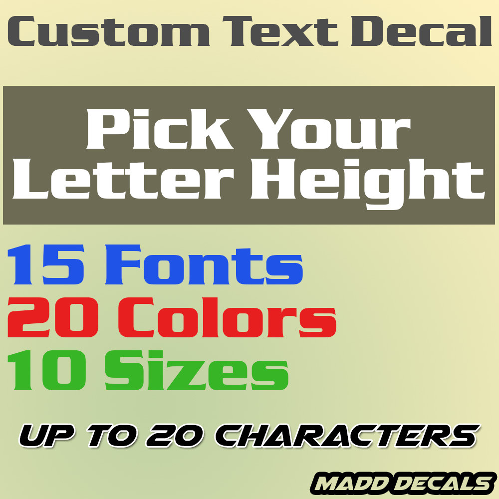 Custom Your Text Decal Name Vinyl Sticker Personalized City Username Lettering