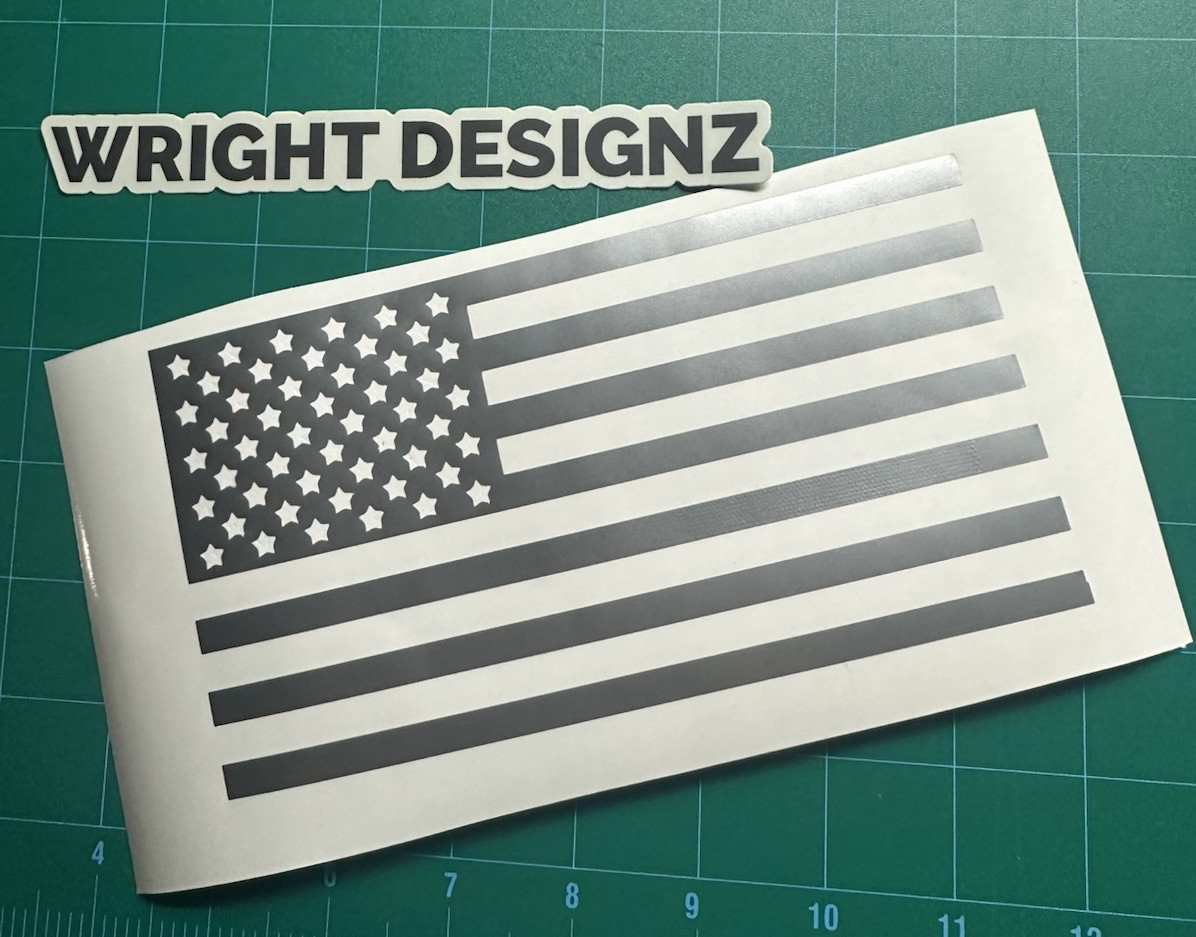 American Flag Decal – Silver (3.5”x7”)