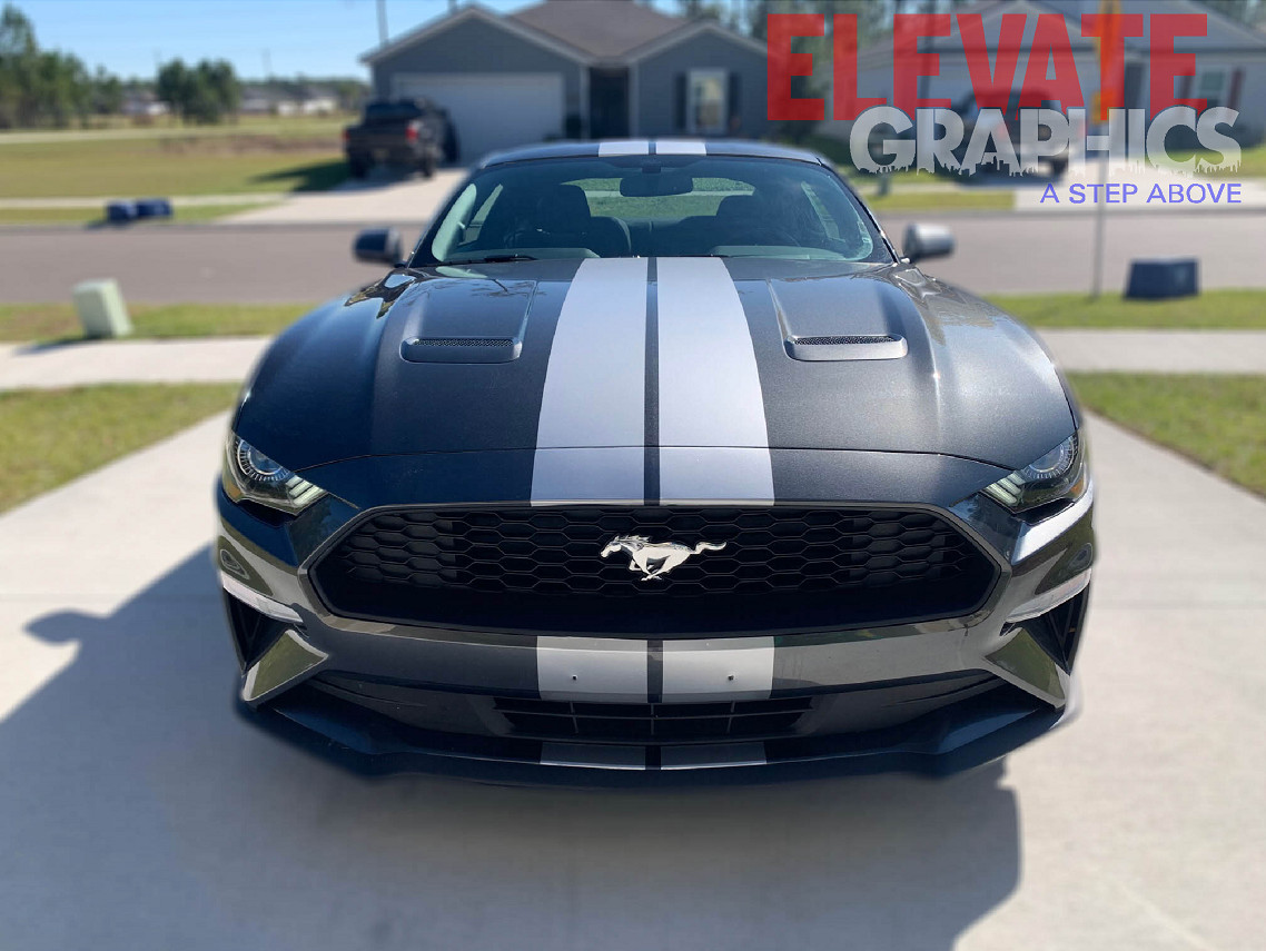For Ford Mustang Decals Split Rally Vinyl Stripes 3M Graphics Stickers 2018-2023
