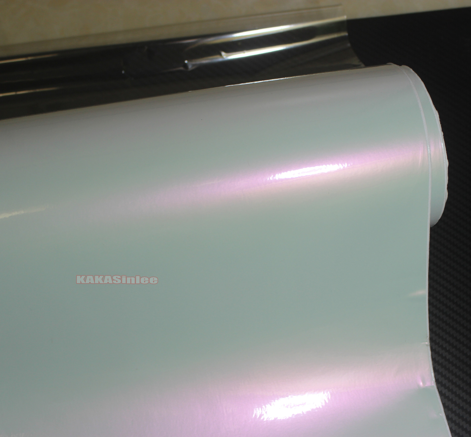 50FT Flat White / Pink Red Pearl Chameleon Chrome Vinyl Wrap Car Sticker HDUS