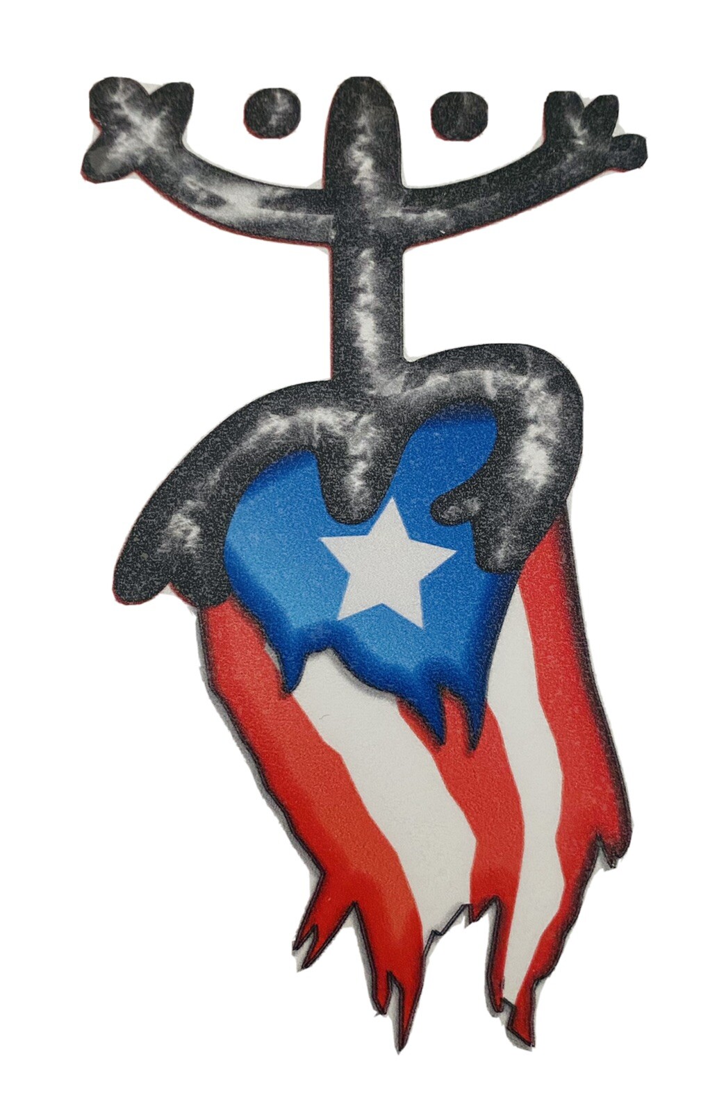 Puerto Rico coqui taino with PR Boricua Flag Decal Sticker Easy to install