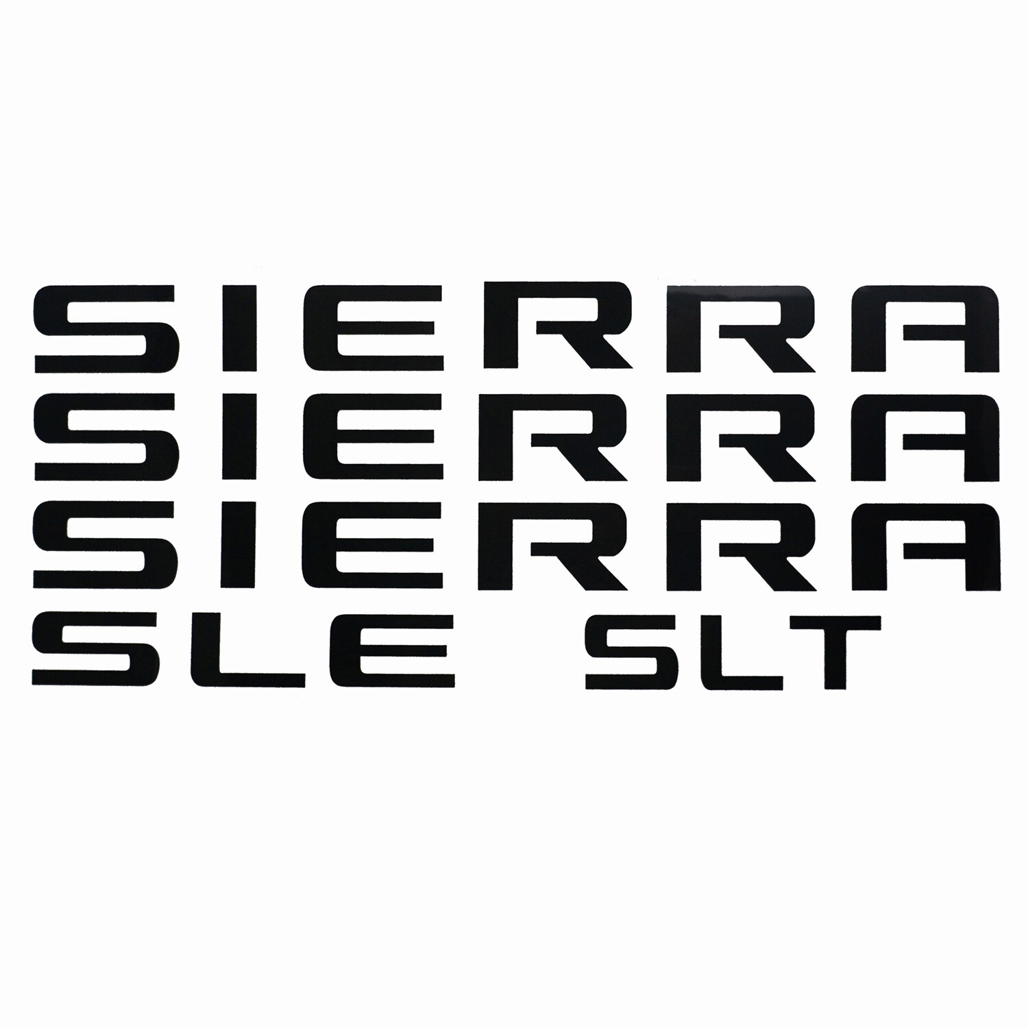 Set of 5 SLE Slt Decal Sticker for Sierra Truck Model Years 2007 Thru 2018