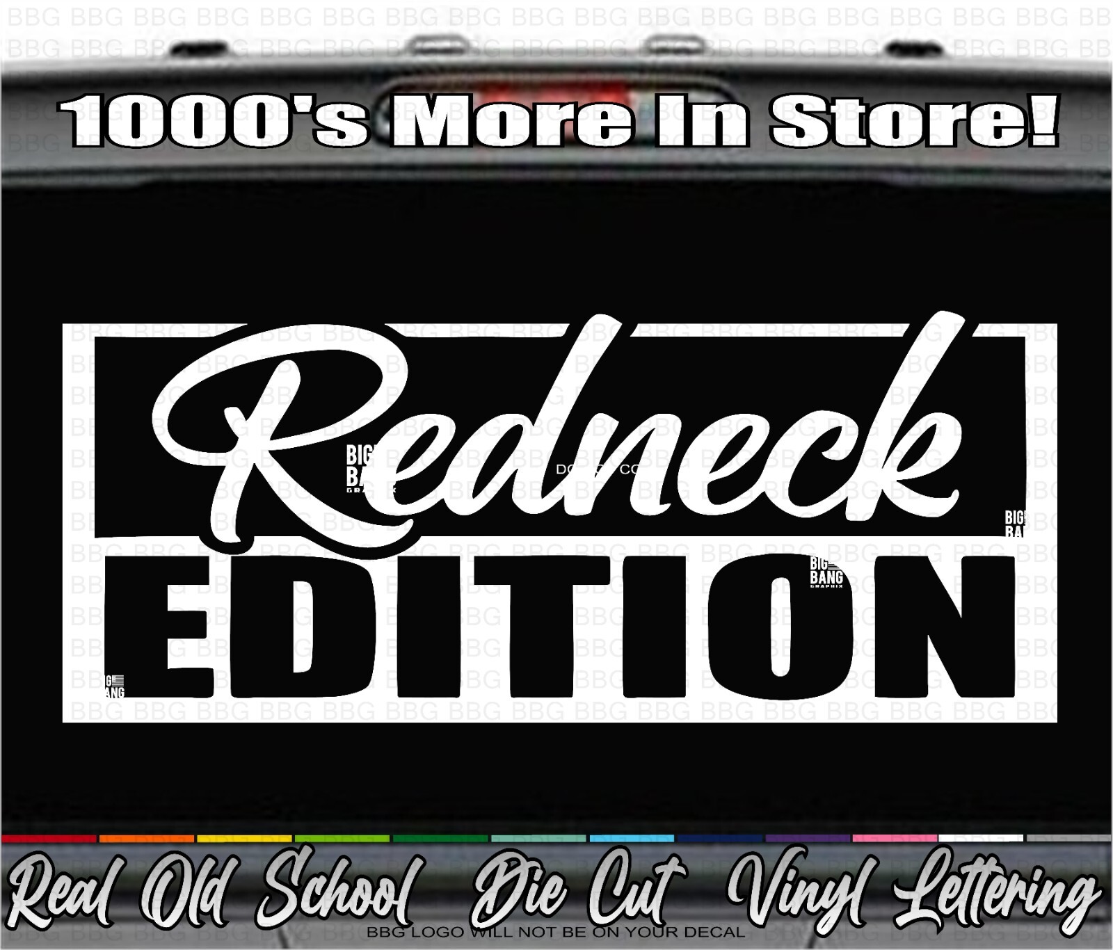 Redneck Edition Vinyl Decal Sticker Fits Chevrolet Silverado Pickup Truck Badass