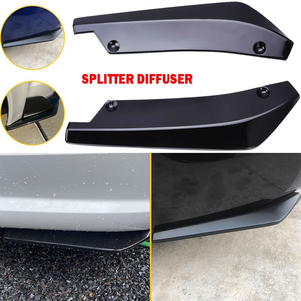 1/2set Universal Car Bumper Rear Side Lips Diffuser Splitter Canard Body Spats S
