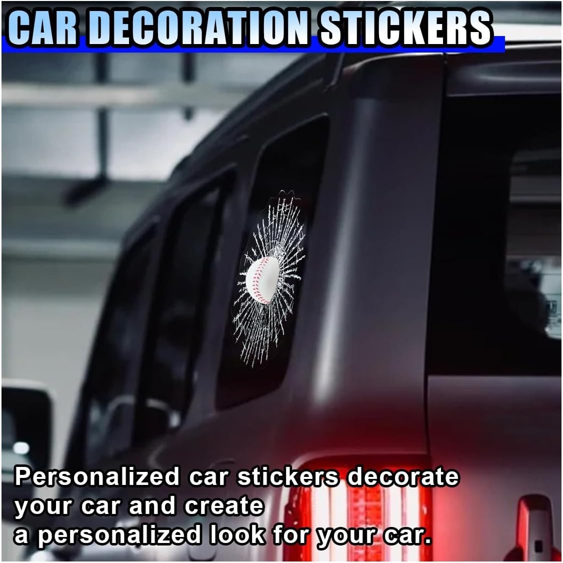 3D Prank Broken Glass Car Sticker – Funny Decal for Windshield Decoration