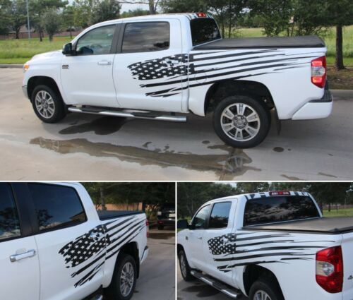 2PCS Large AMERICAN FLAG graphics car / truck side doors decals
