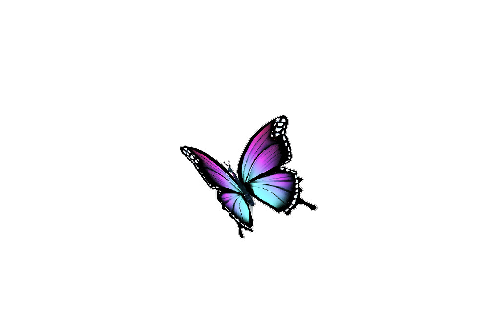 Purple Butterfly (T34e) Right View Butterfly Vinyl Decal Sticker | Waterproof