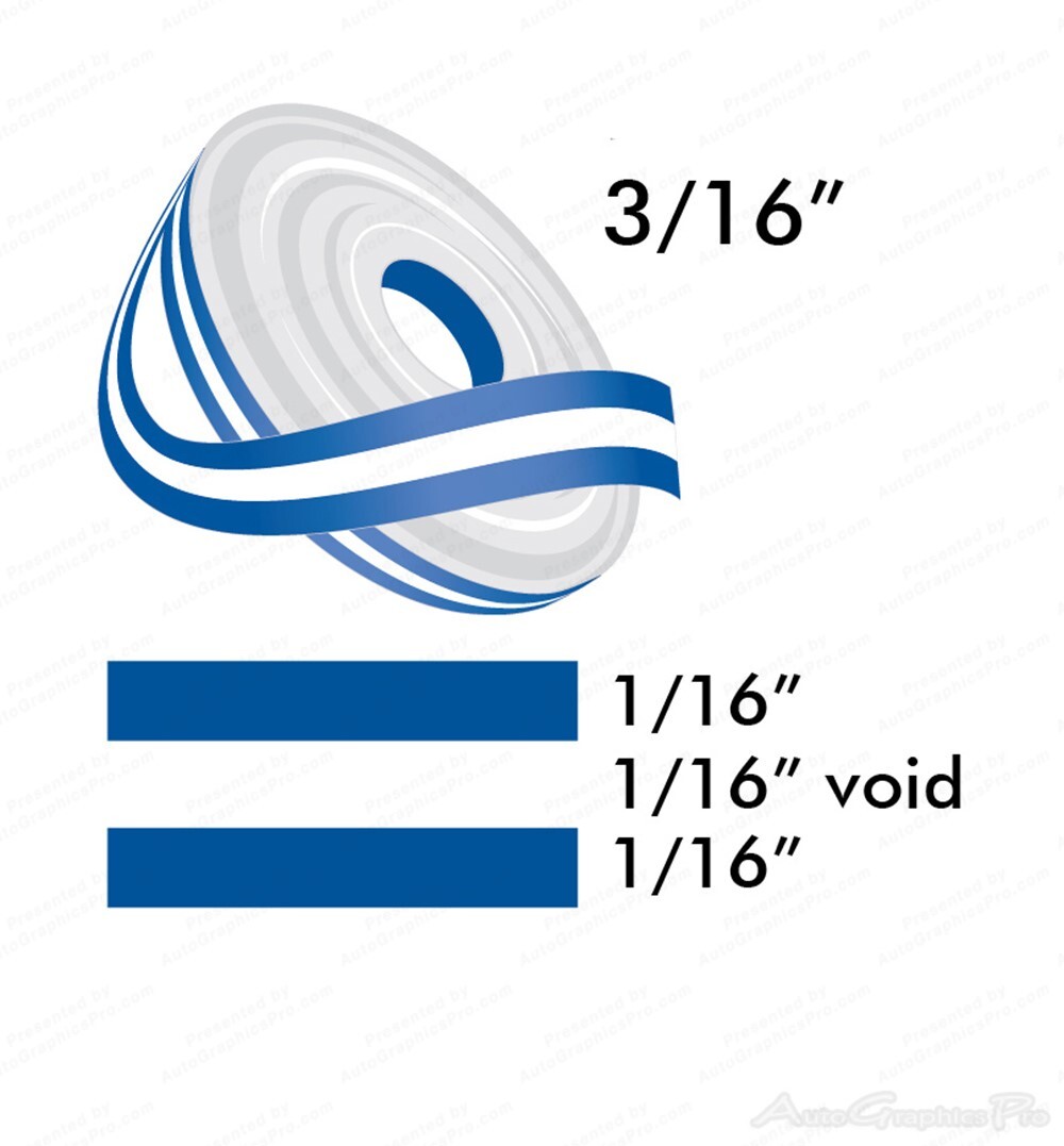3/16″ x 150′ Double Line Single Color Vinyl Graphics Stripe Pinstripe Roll – Pin