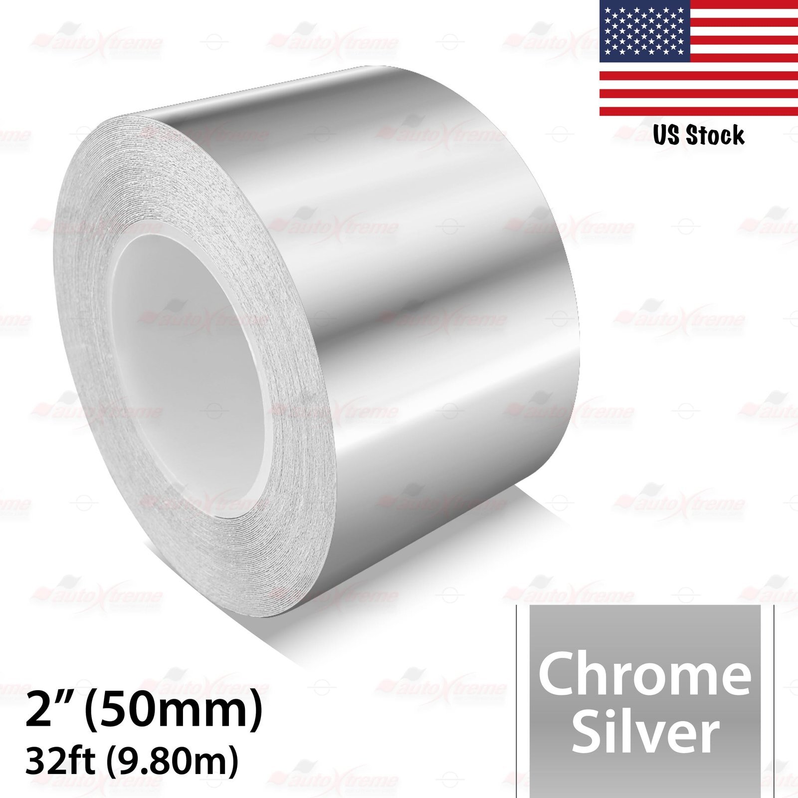 2″ Vinyl Pinstriping Pin Stripe Styling Tape Decal Sticker 50mm CHROME SILVER
