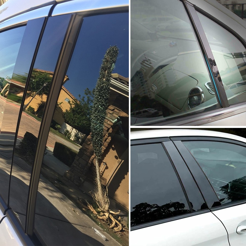 8-80X Fit Toyota Camry 2018-2021 Gloss Black Window Door Pillar Posts Decor Trim