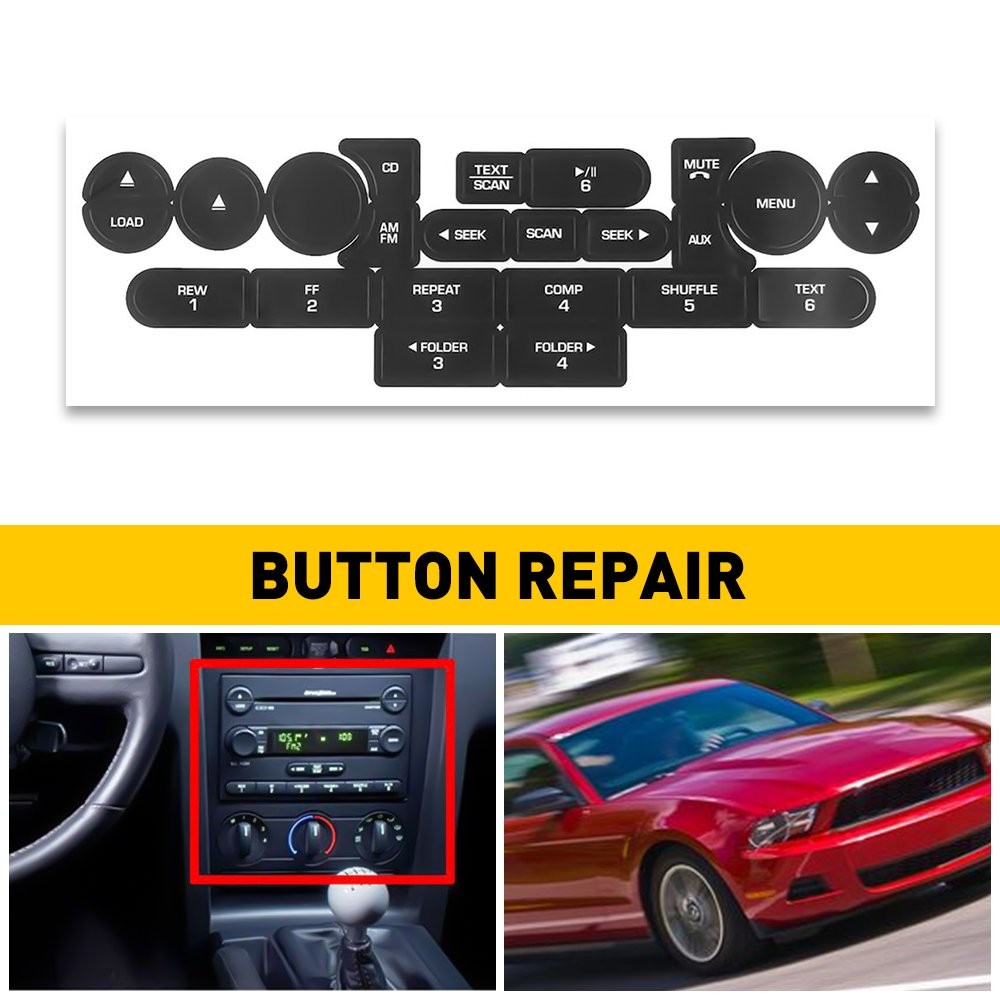 Vinyl Replacement Radio Button Sticker For FORD MUSTANG 2005 2006 2007 20 M