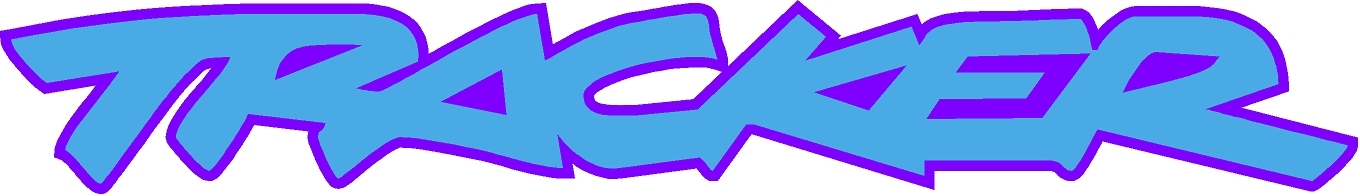 “TRACKER” Decal vinyl printed Graphic RED with Purple outline you get 2