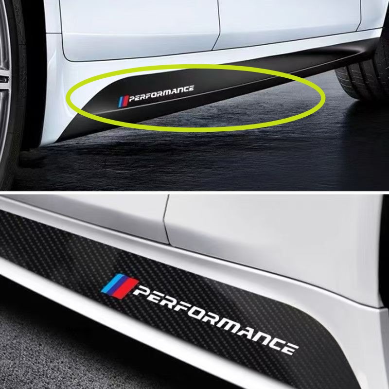 FOR BMW 1 2 3 4 5 SERIES X5X6 CARBON FIBER PATTERN MP SIDE STICKER SKIRT DECALS
