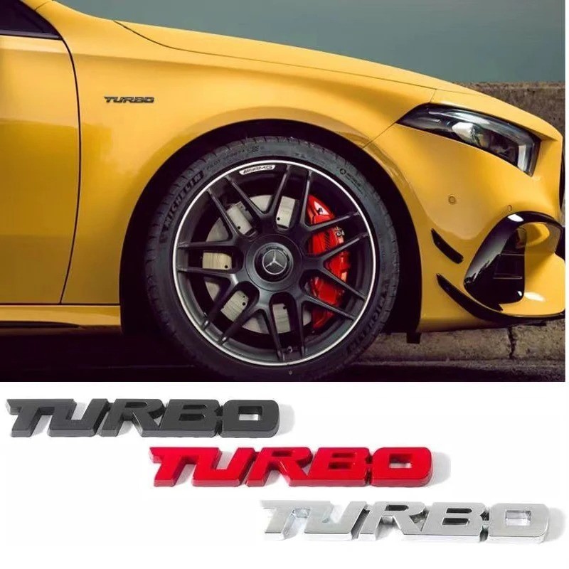 Car Sticker Turbocharged Turbo Metal Alloy 3D Badge Car Modification Accessories