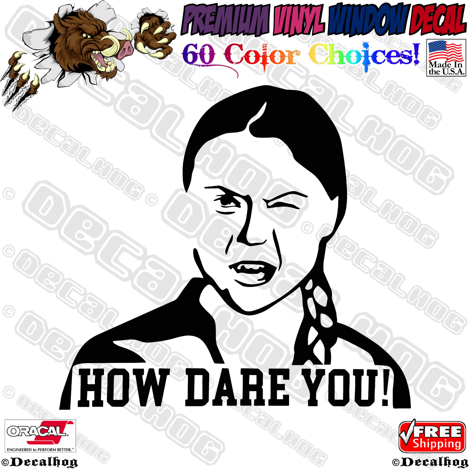 Greta Thunberg How Dare You Funny Car Truck Window Laptop Vinyl Decal Sticker.