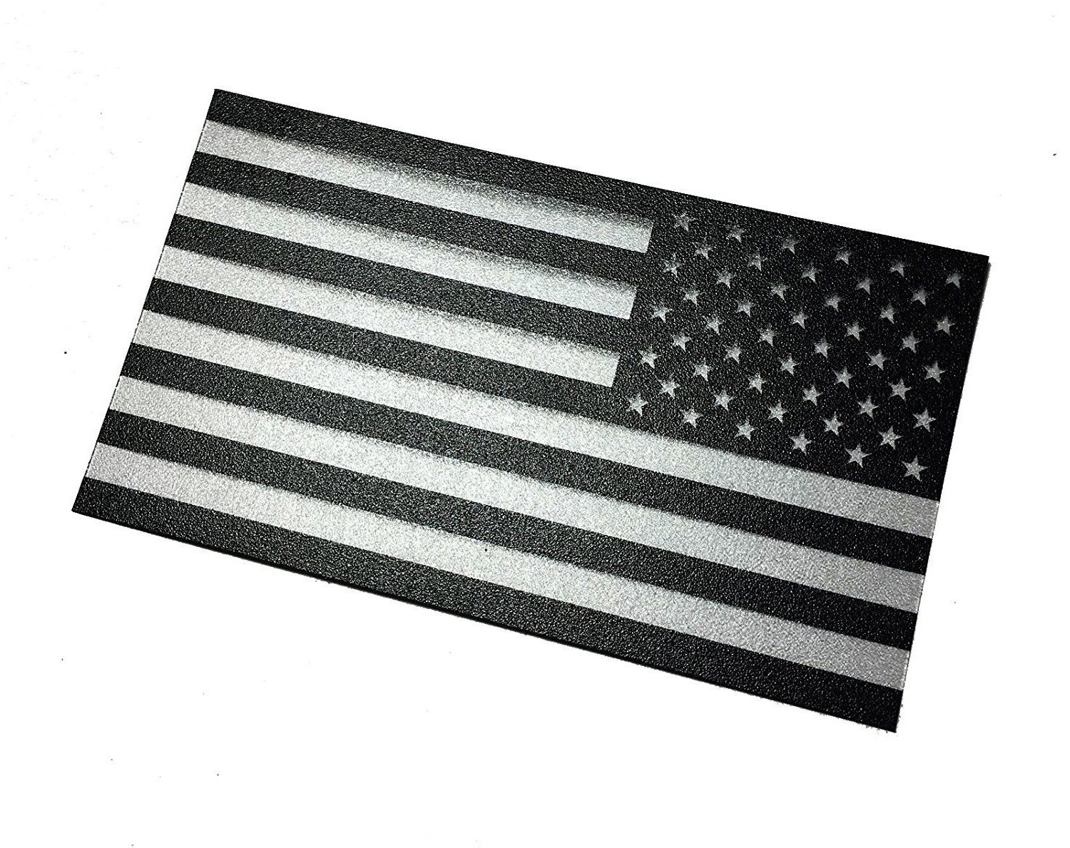 Reversed black on White American flag thick polycarbonate Decal 2″ x 3.5″