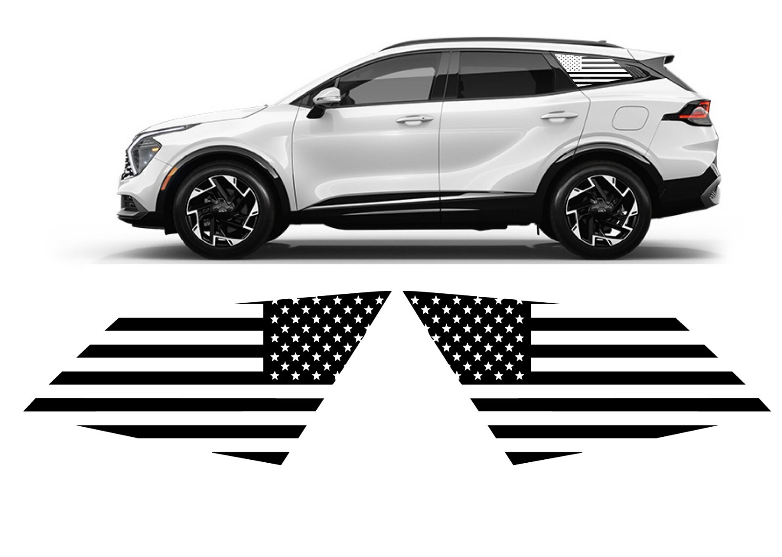 Side window flags. Compatible with 2023 – 24 KIA SPORTAGE … Both sides