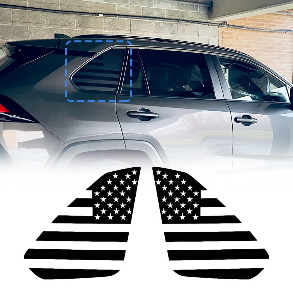 For Toyota Rav4 2019-2025 Rear Side Window American Flag Decal Left & Right Side