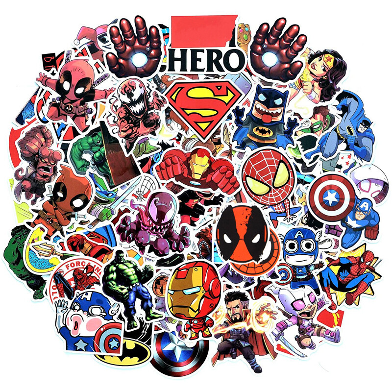 100Pcs Stickers Pack JDM Car Motorcycle Racing Helmet Vinyl Superhero Decals Lot