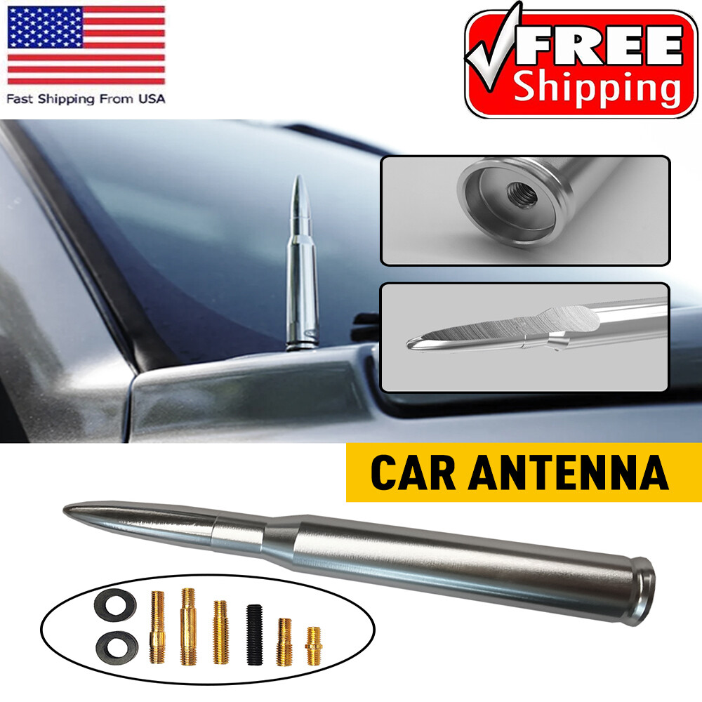 Chrome BULLET ANTENNA CAL 50 for CHEVROLET SILVERADO SIERRA 1500/2500/3500/GMC