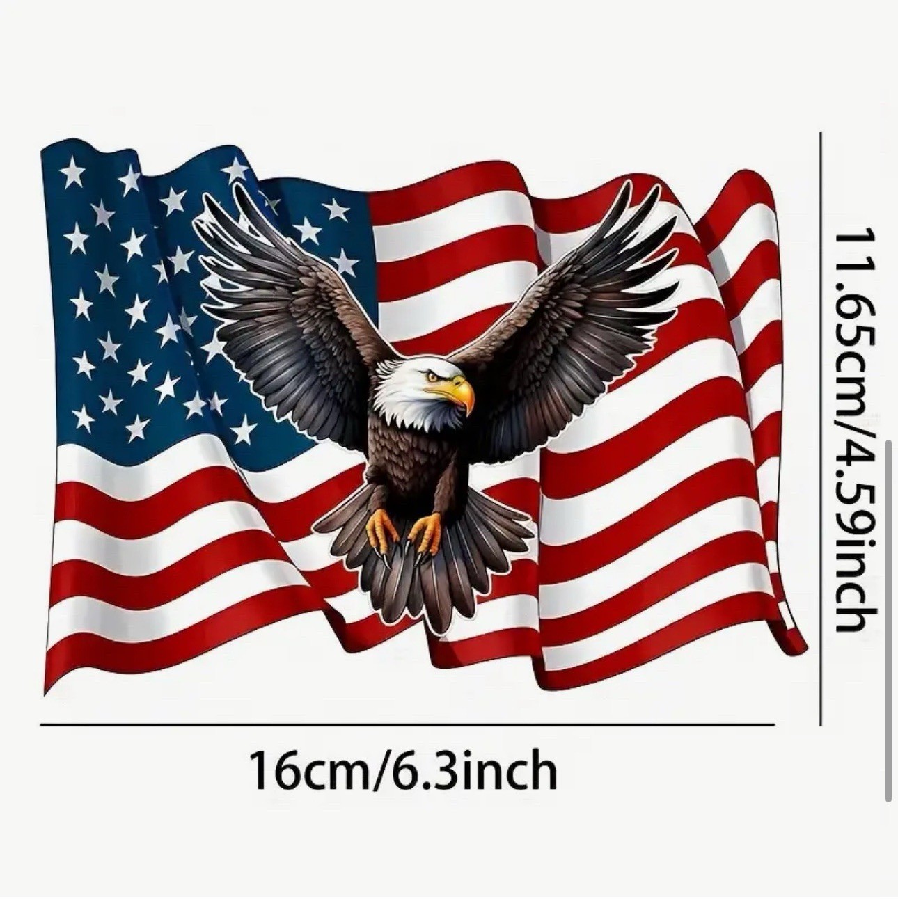 United States USA Flag Bald Eagle Patriotic 6.3” REFLECTIVE Vinyl Sticker Decal