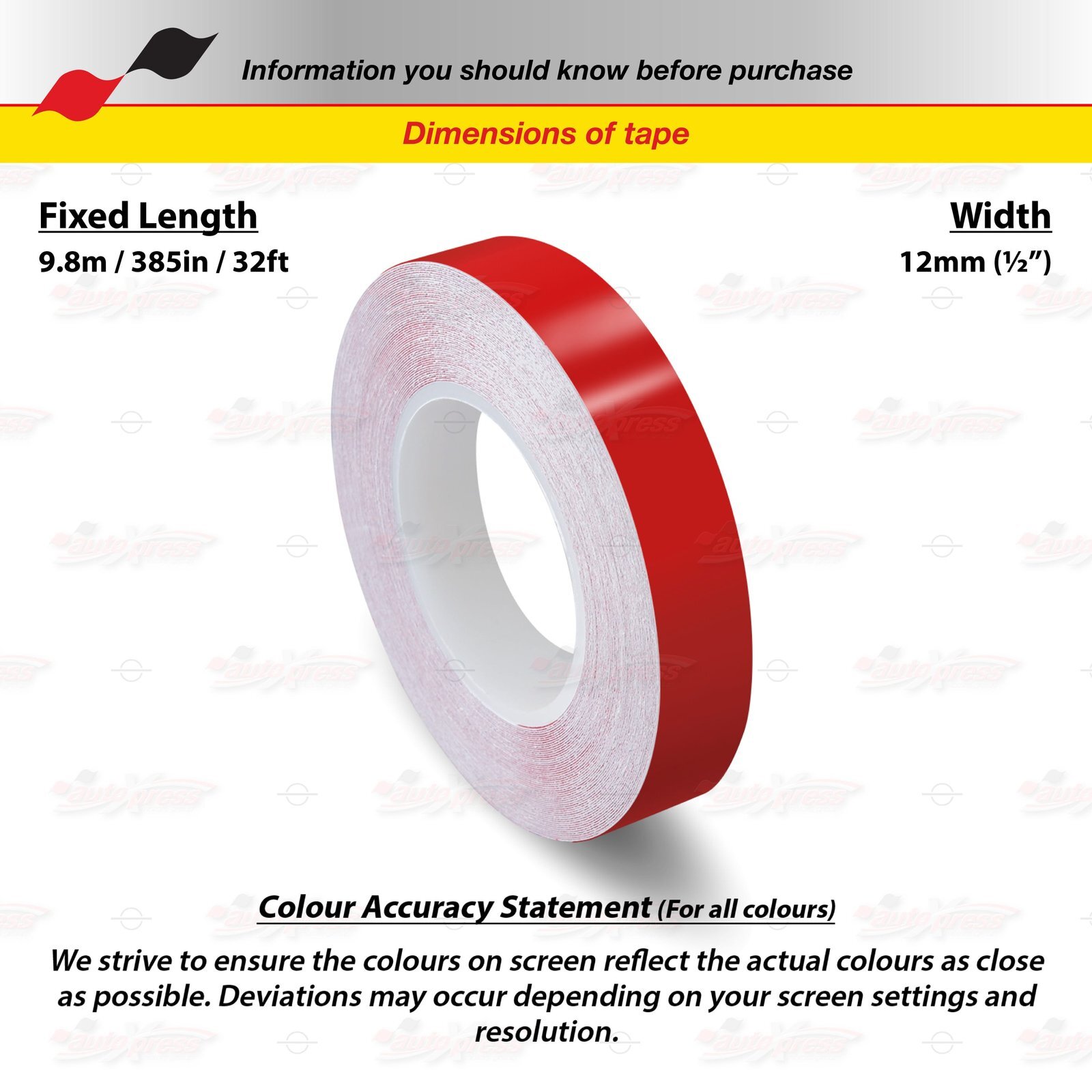 RED 12mm 1/2″ Roll PIN STRIPE Car Striping Trim Line TAPE Decal Vinyl Sticker