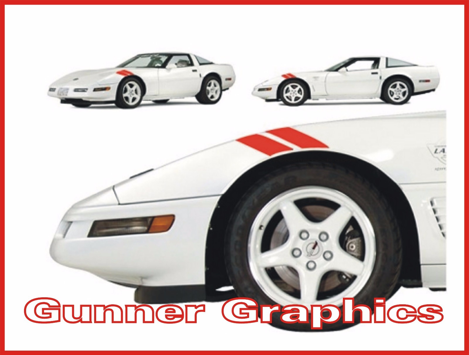 CORVETTE FENDER STRIPES fits 1984 all C4 (left and right side) Gunner Graphics